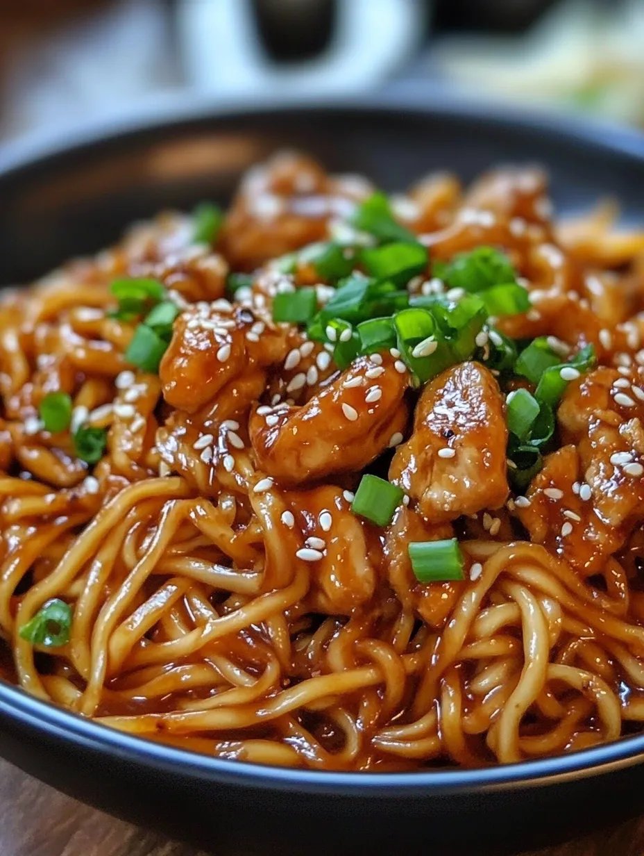 Sticky Garlic Chicken Noodles