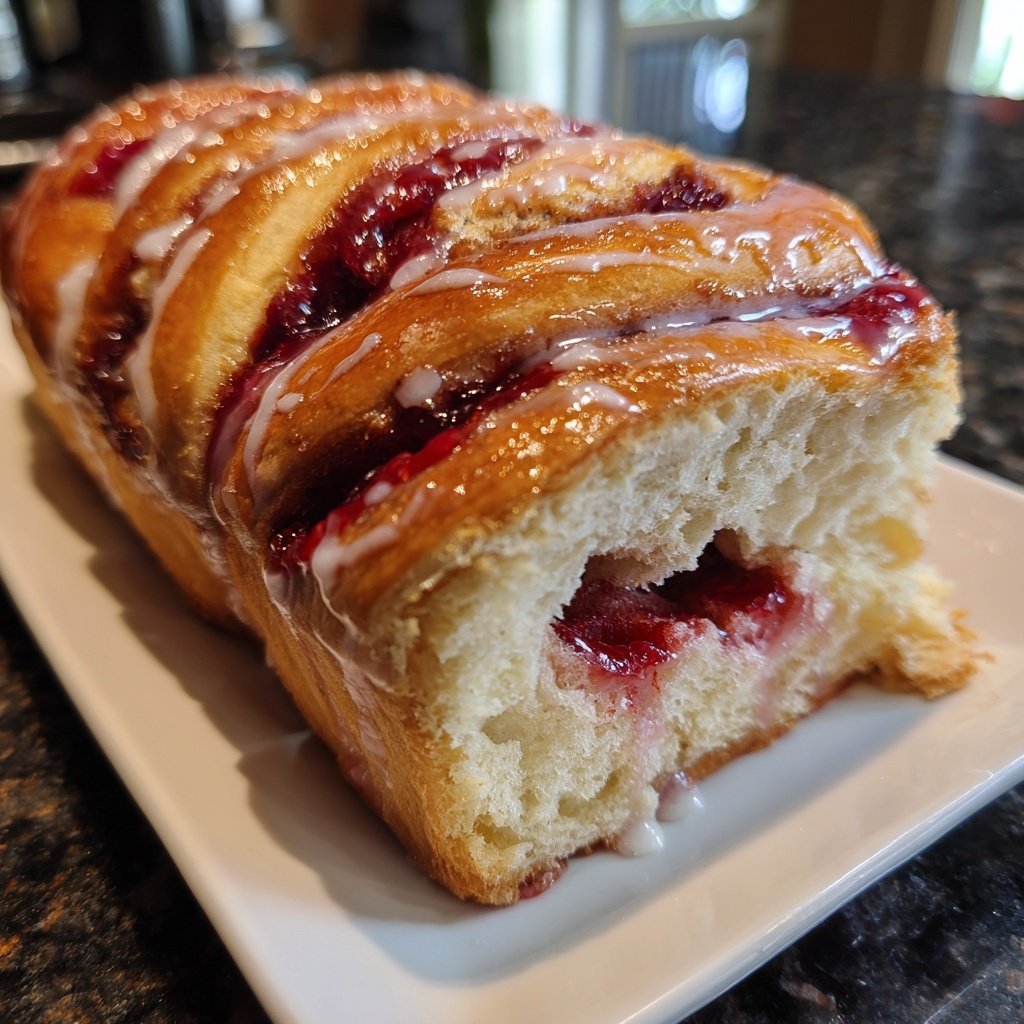 Raspberry Swirl Brioche Loaf Recipe for Breakfast or Dessert