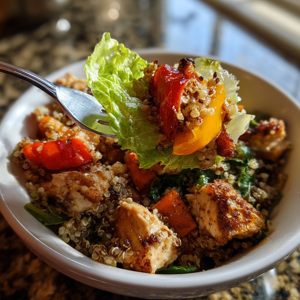 High Protein Chicken Quinoa Bowl