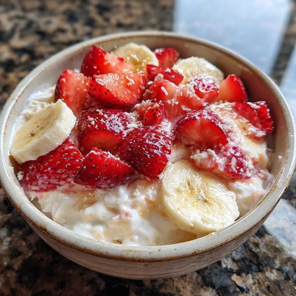 Strawberry Banana Cottage Cheese Bowl